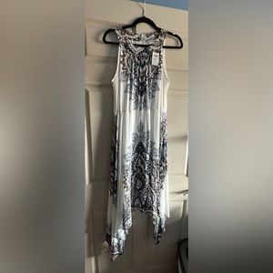 Chicos Folk Print Hanky Hem Dress